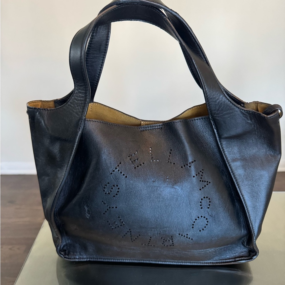 Stella McCartney Black Perforated Logo Tote